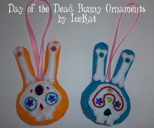 Day of the Dead bunny ornaments