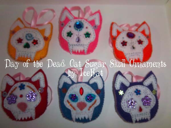 Day of the Dead Cat Ornaments