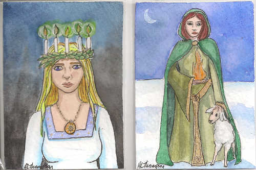 Candle Maiden and Brighid for Imbolc 2014 by IceKat