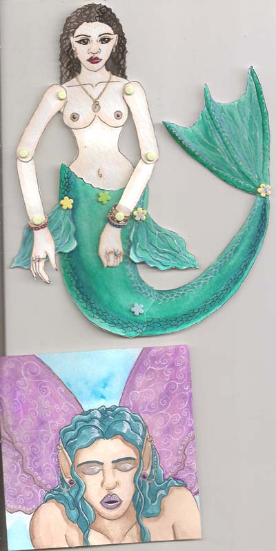 For Kre a Mermaid paper doll and Fairy chunky page by IceKat