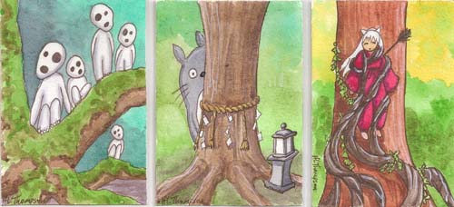 Totoro's Sacred Tree; Inuyasha Bound to a Tree by IceKat