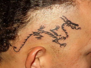 Tribal Dragon on scalp